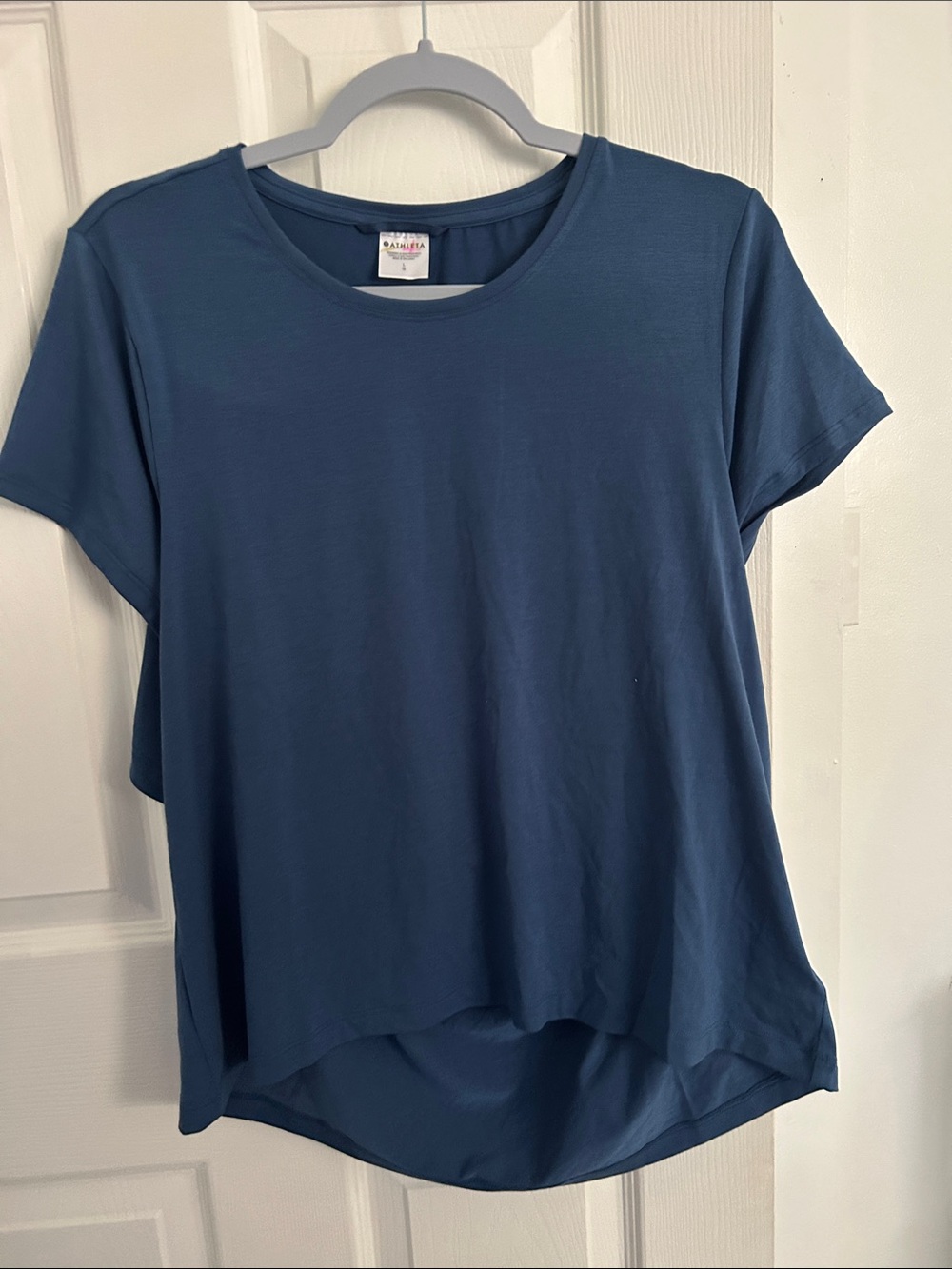 Athleta Slate Blue Short Sleeve Crew Tee